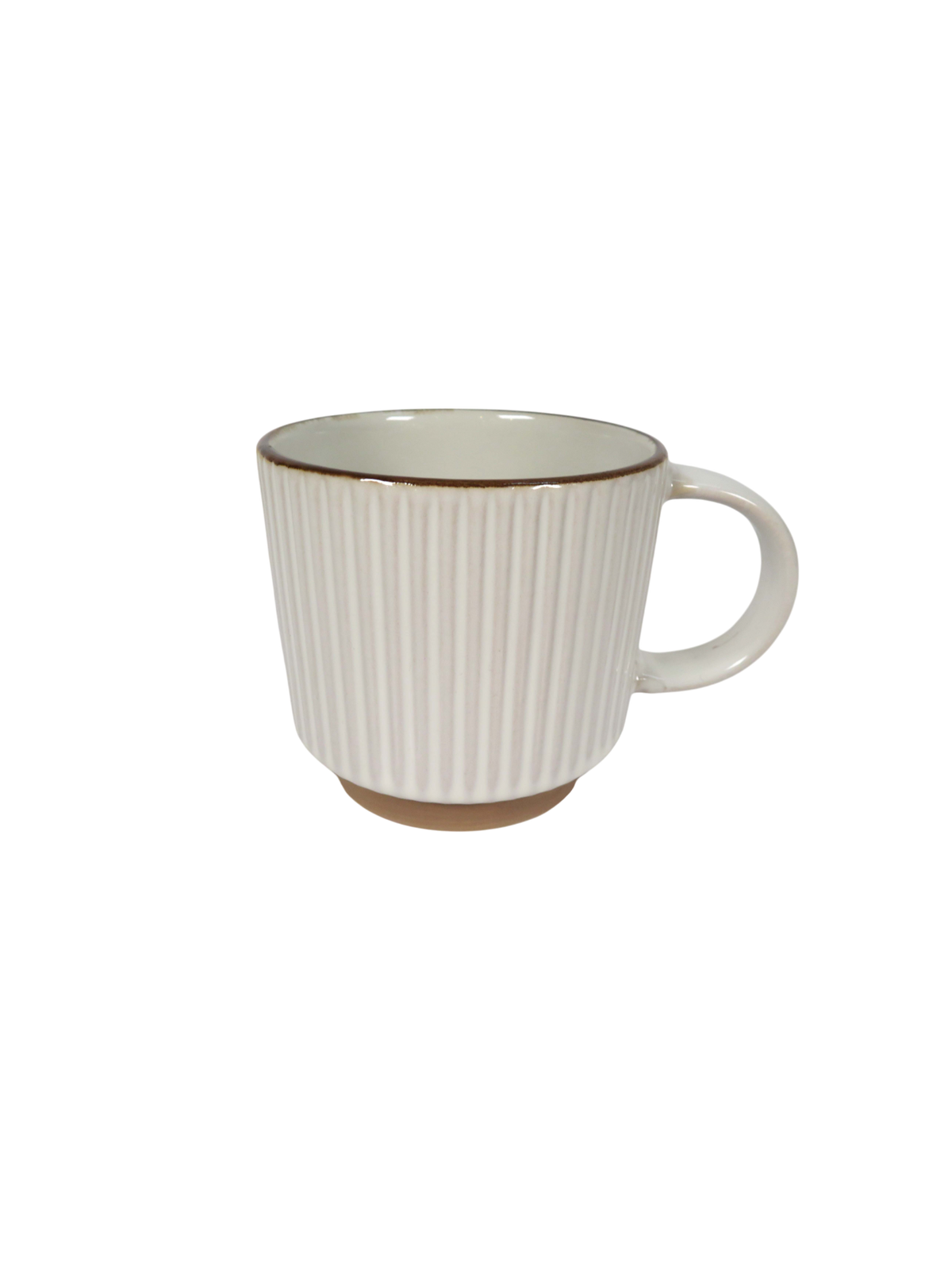 Reactive Glaze Striped Mug in White
