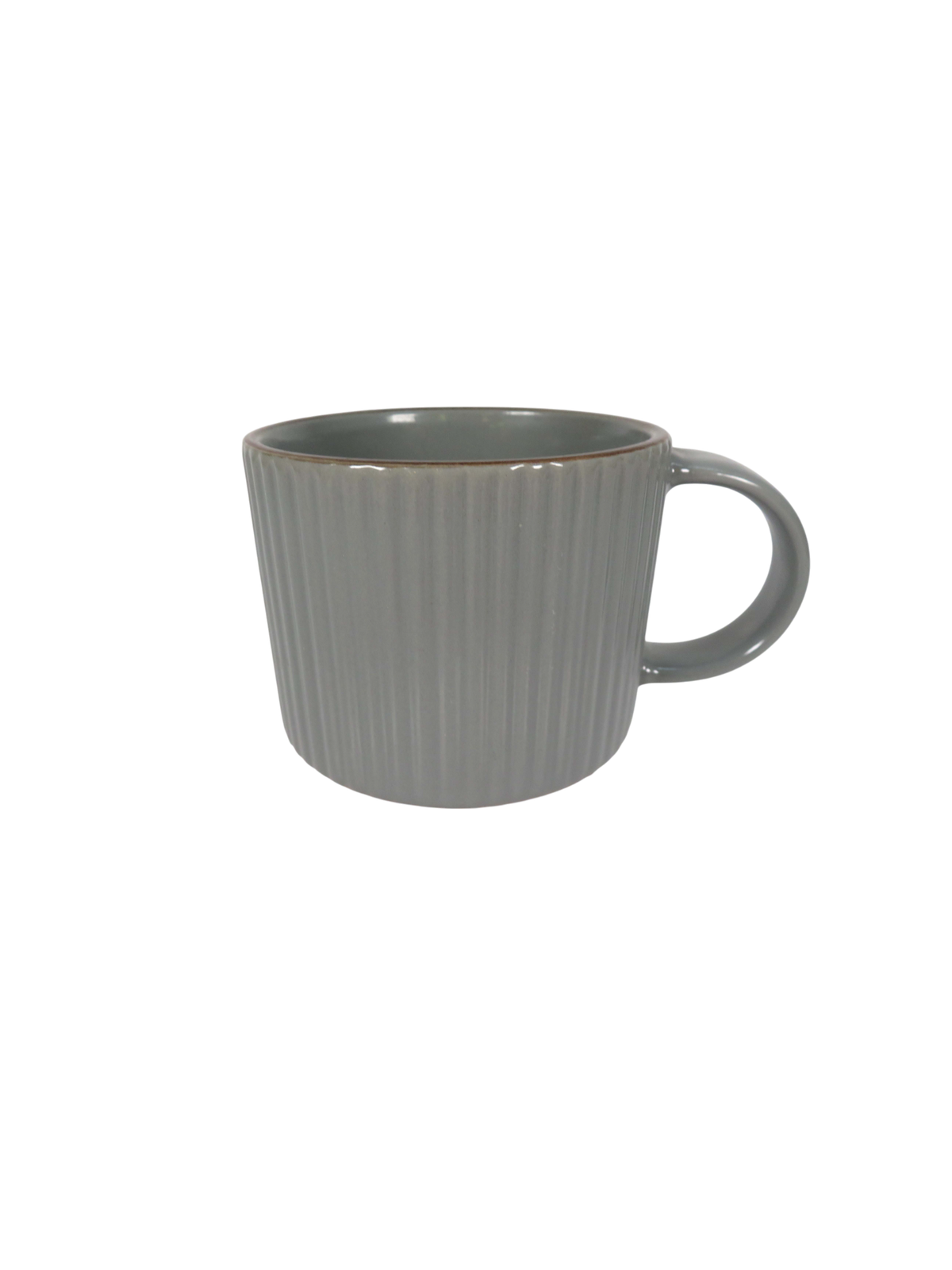 Reactive Glaze Striped Mug in Grey