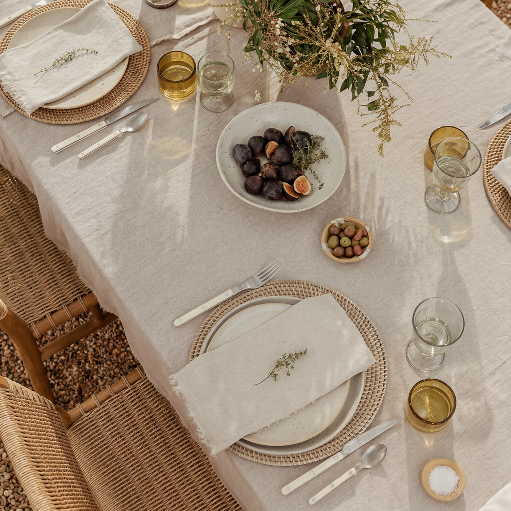 Tabl Round Placemat - White Wash