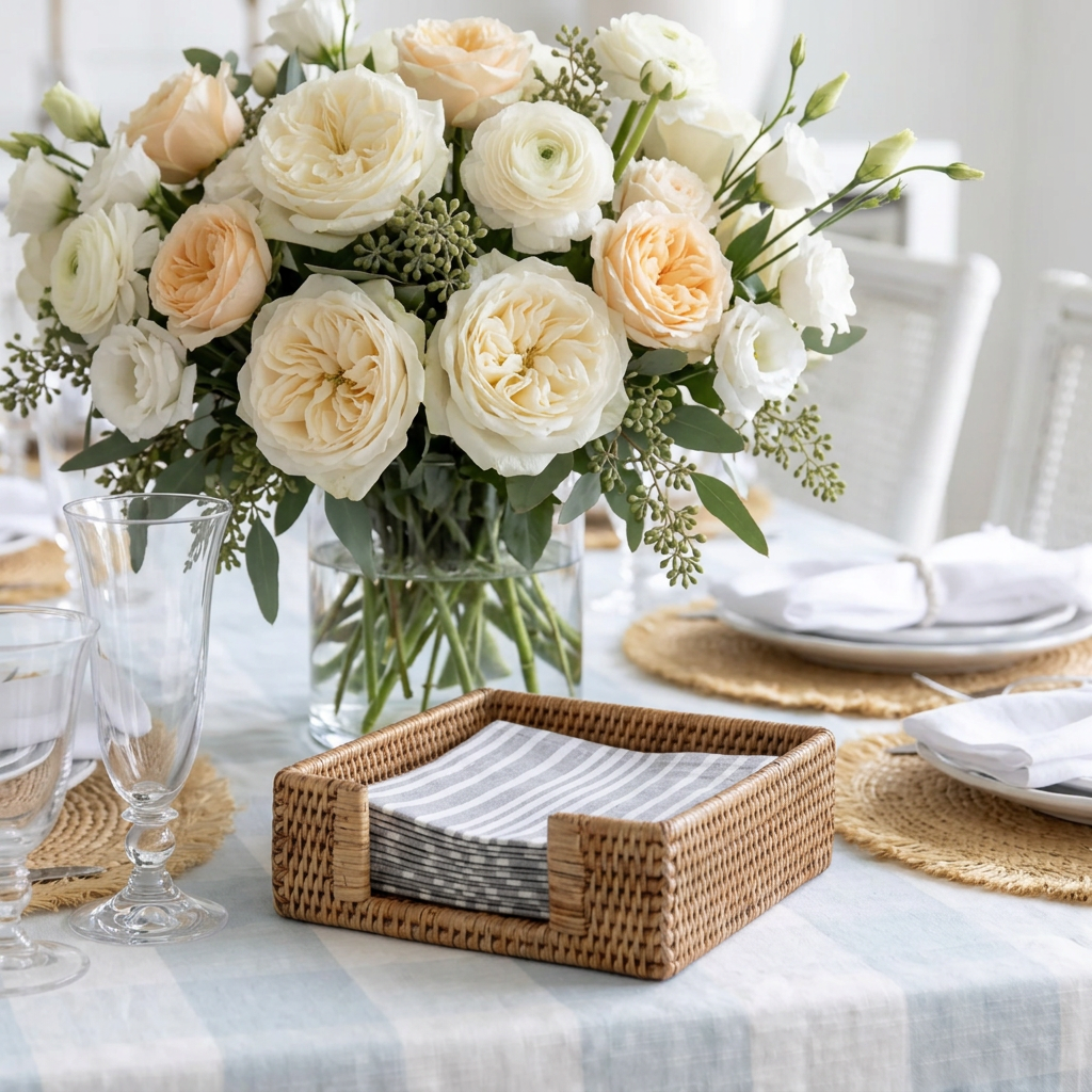Tabl Rattan Napkin Holder Natural