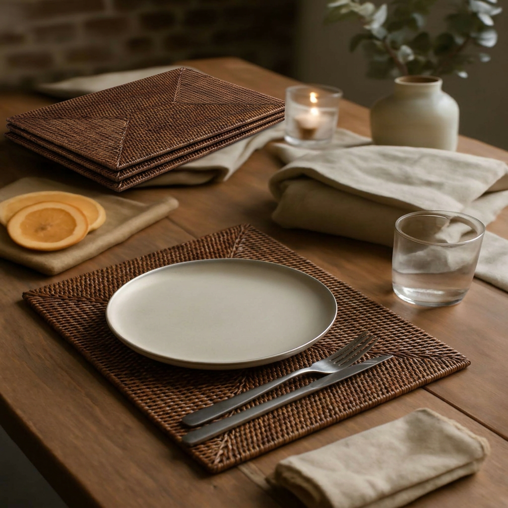 Tabl Rectangular Placemat - Antique Brown