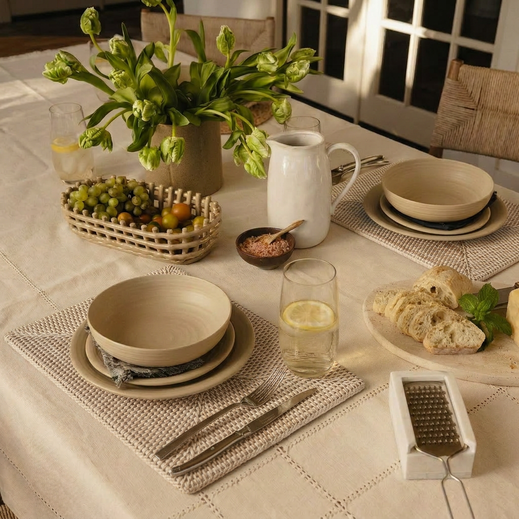 Tabl Rectangular Placemat - White Wash
