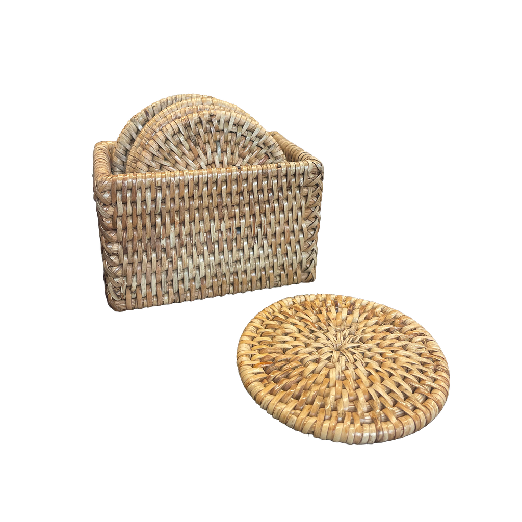 Tabl Rattan Coasters - Set of 6 - Natural