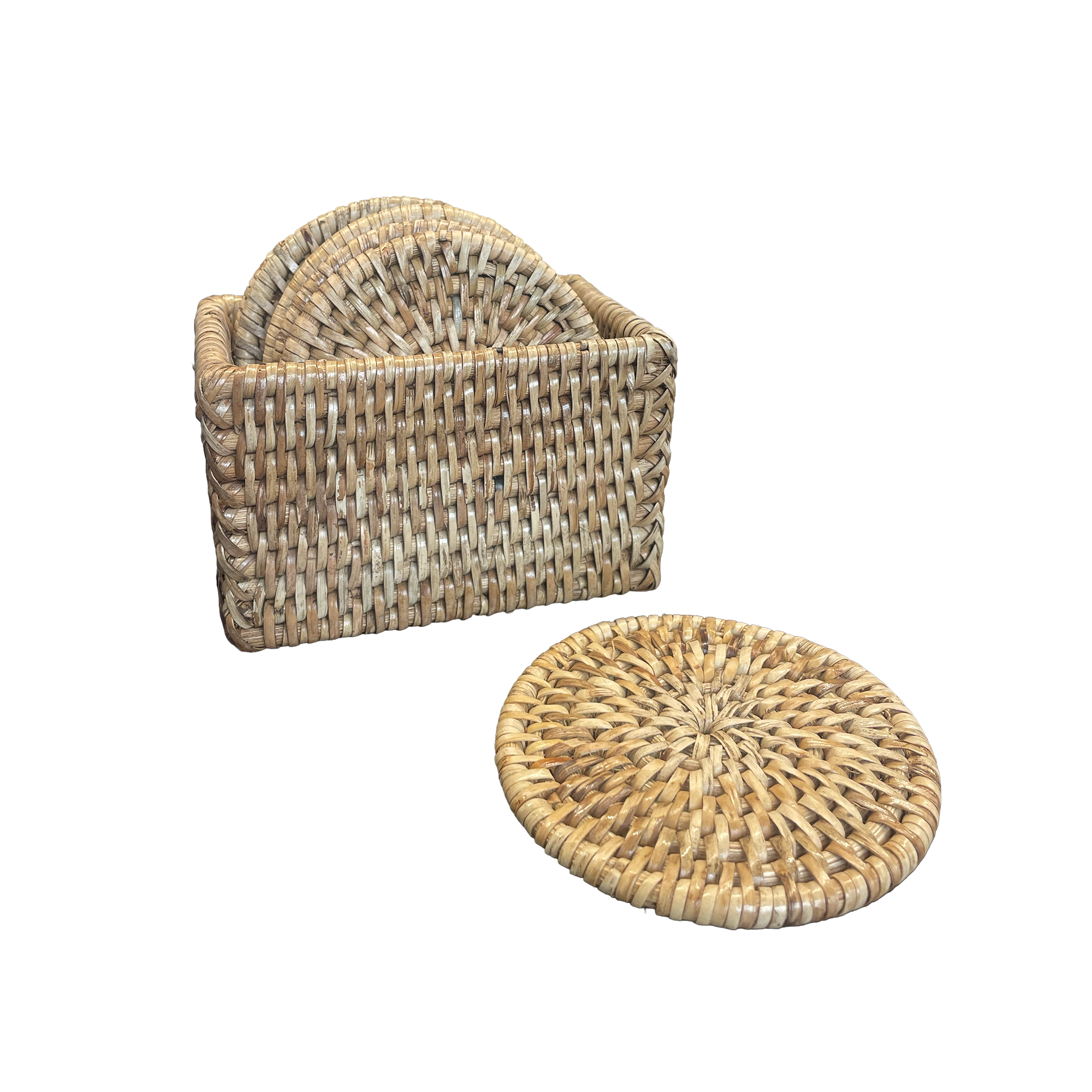Tabl Rattan Coasters - Set of 6 - Natural