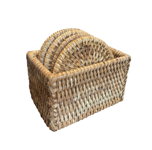 Tabl Rattan Coasters - Set of 6 - Natural