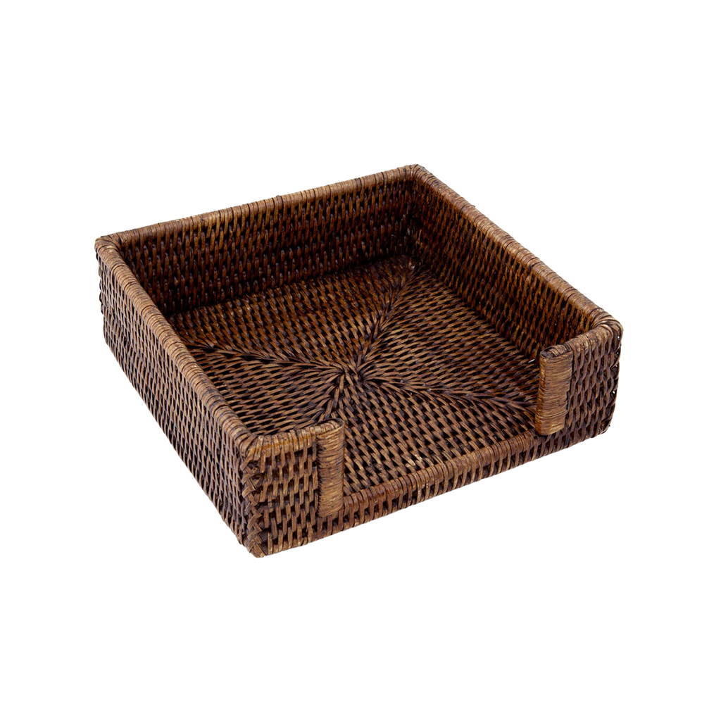 Tabl Rattan Napkin Holder Antique Brown