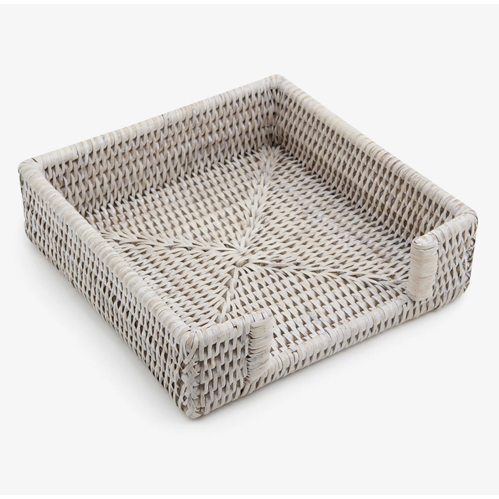 Tabl Rattan Napkin Holder White Wash