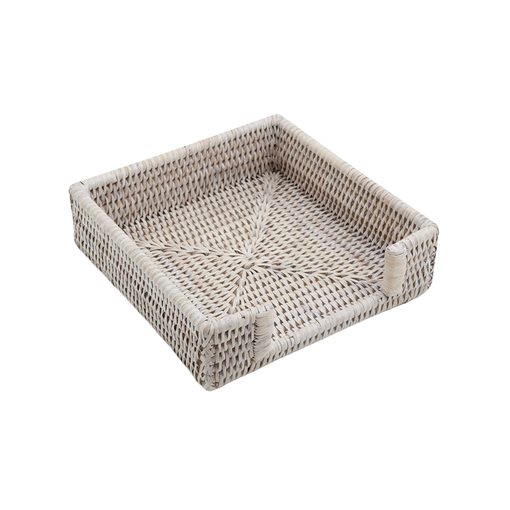 Tabl Rattan Napkin Holder White Wash