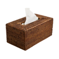 Tabl Rattan Tissue Box Rectangular Antique Brown