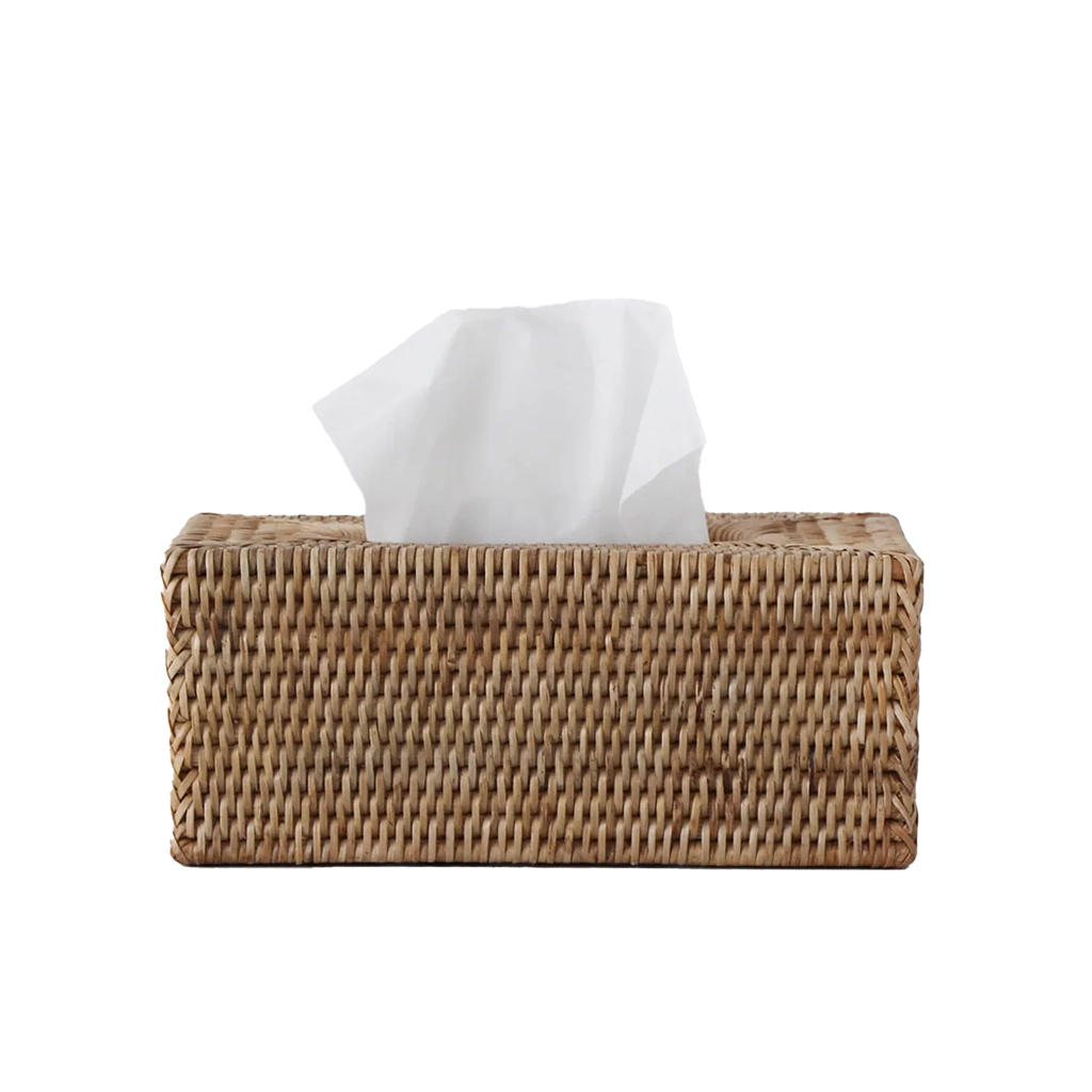 Tabl Rattan Tissue Box Rectangular Natural