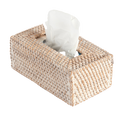 Tabl Rattan Tissue Box Rectangular White Wash