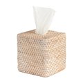 Tabl Rattan Tissue Box Square White Wash